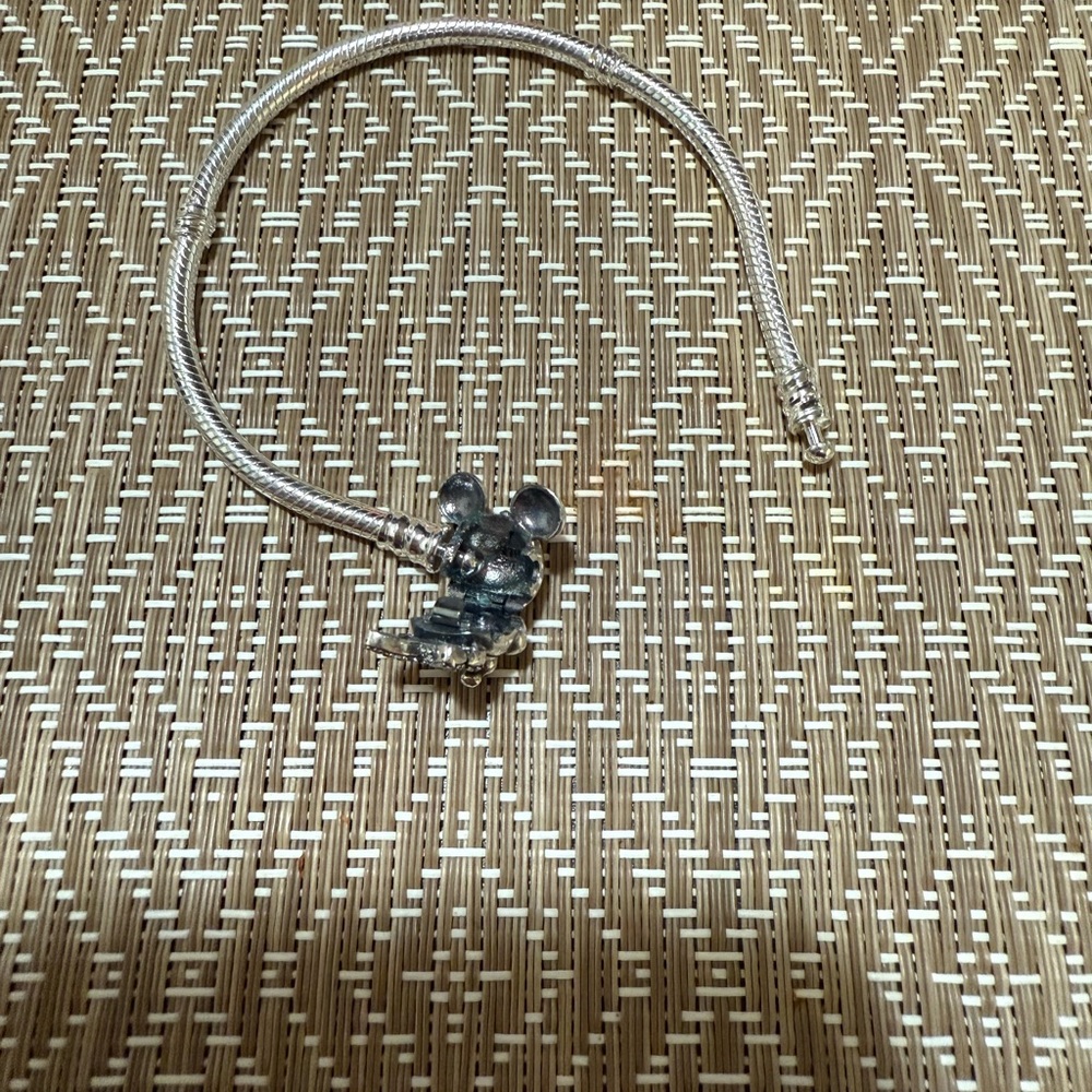 Disney Silver Bracelet with Minnie Mouse Charm - Picture 3 of 5